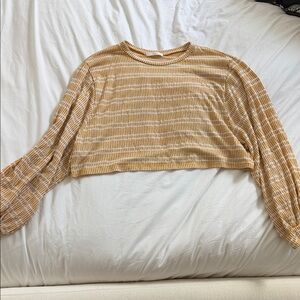 Le Lis Mustard Striped Crop Top